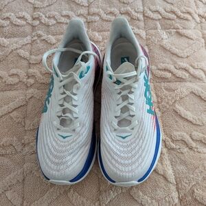 Hoka Women's White and Teal Athletic Shoes